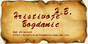 Hristivoje Bogdanić vizit kartica